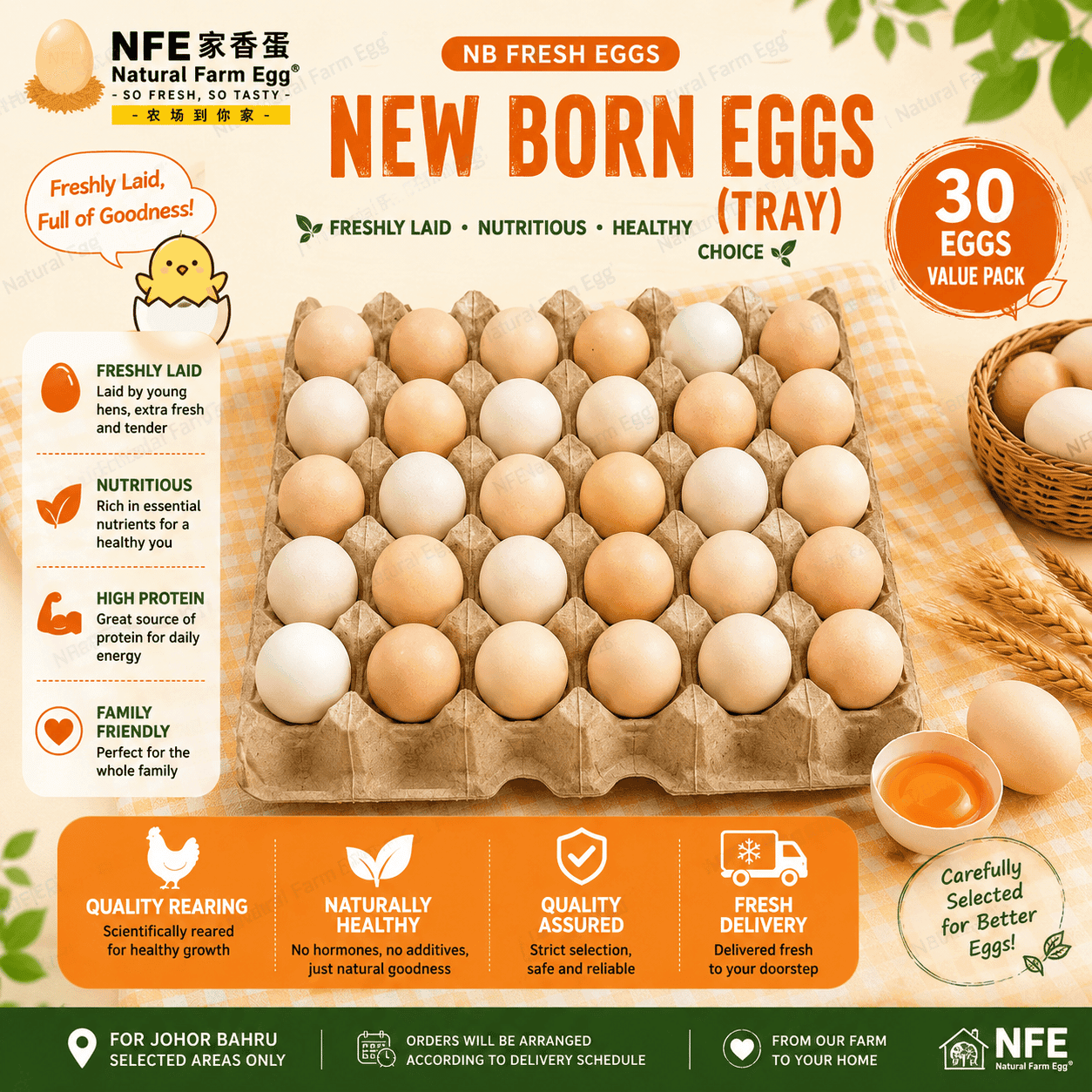 Newborn Egg 35-45g ( Bacillus Natto fed ) | 初生蛋